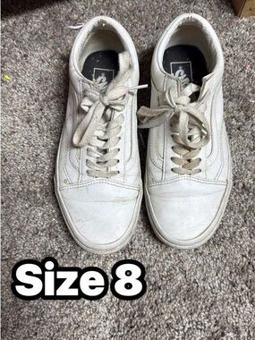 Vans White Low-Top Lace-Up Sneakers